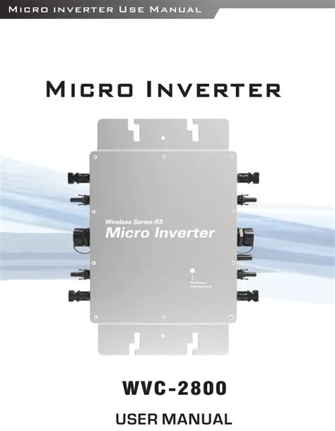 Dongguan Kaideng Energy WVC 2800 Micro Inverter User Manual