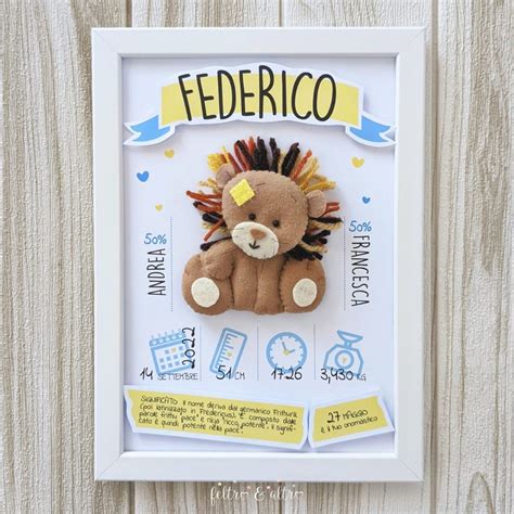 Un Regalo Personalizzato Il Quadretto Nascita Feltro Altro Baby