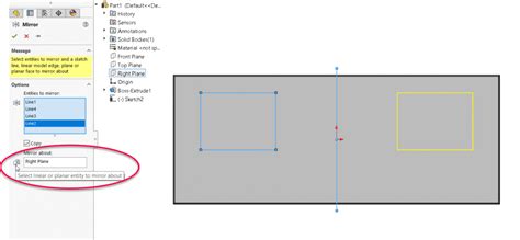 SOLIDWORKS 2018: Sketch Mirror Enhancements | GSC