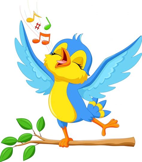 Premium Vector | Illustration of cute bird singing