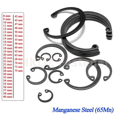 Pcs Mm To Mm C Type Internal Circlips Retaining Rings For Bores