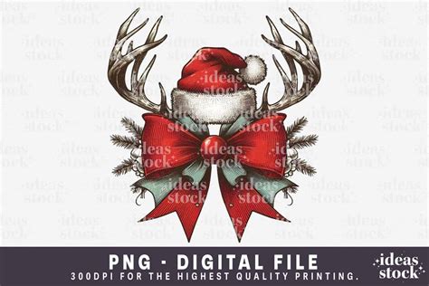 Christmas Png Reindeer Coquette Bow Graphic By Ideasstock Creative