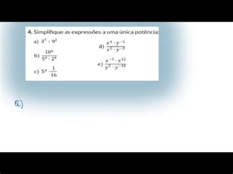 Simplifique As Express Es A Uma Nica Pot Ncia Youtube