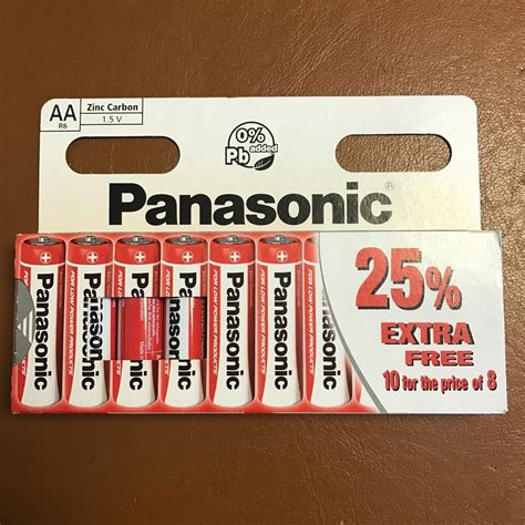 X Aa Genuine Panasonic Zinc Carbon Batteries New R V Longest