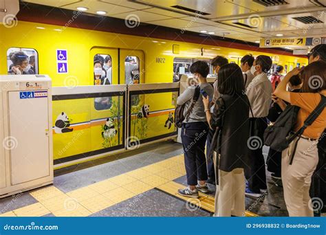 Rush Hour At Tokyo Metro Subway At Ueno Station In Tokyo Japan