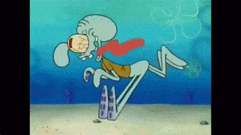 Retarded Running Squidward animated gif