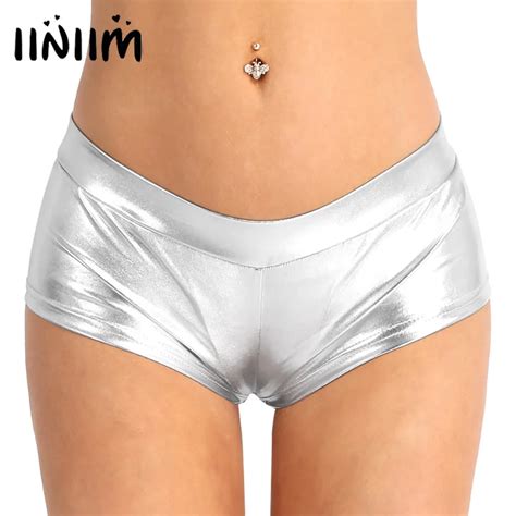 Awesome Iiniim Adult Women Fashion Sexy Night Club Shorts Shiny Faux