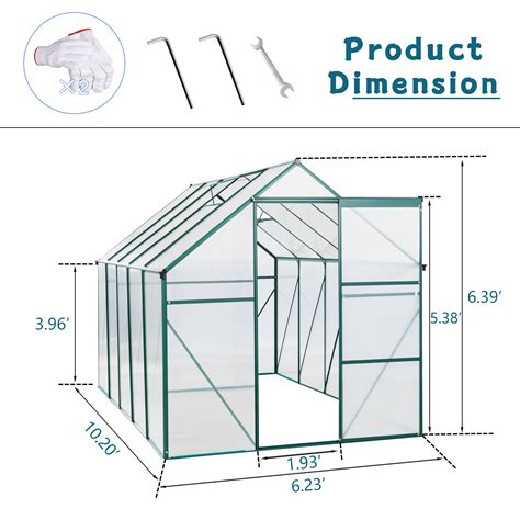 Walk In Greenhouse Garden Greenhouse For Outdoors Upgraded Polycarbonate Plant Greenhouse With