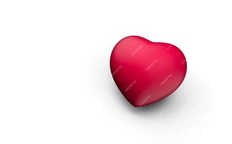 Premium Photo Red Heart Shape Isolated On White 3d Illustration