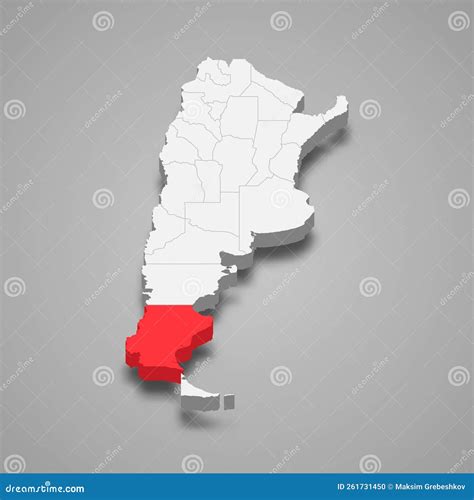 Santa Cruz Region Location within Argentina 3d Map Stock Vector ...