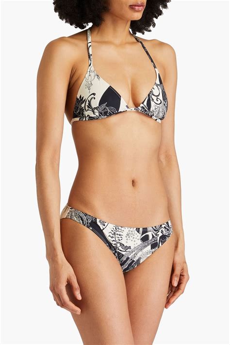 Tory Burch Printed Low Rise Bikini Briefs The Outnet