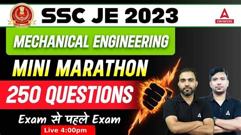 Ssc Je Mechanical Marathon Class Ssc Je Mechanical Engineering