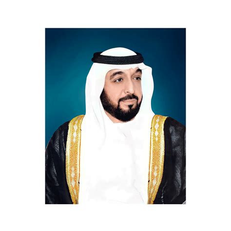 Official Portrait Of His Highness Sheikh Khalifa Bin Zayed Al Nahyan Blue Shop