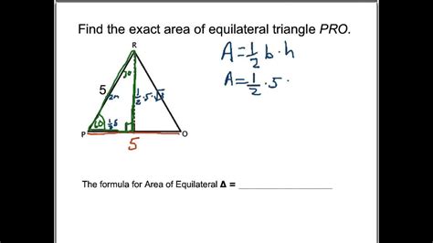 4 Area Of An Equilateral Triangle Youtube