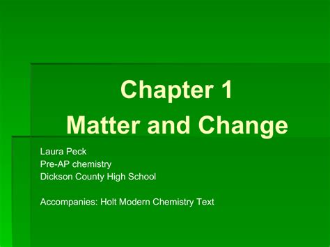 Chapter 1 Matter And Change