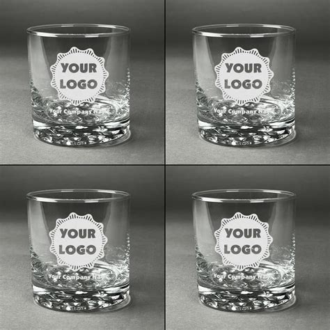 Custom Logo & Company Name Whiskey Glasses - Engraved - Set of 4 ...