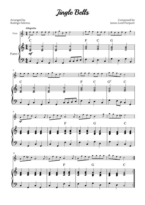 Jingle Bells Arr Rodrigo Faleiros By James Lord Pierpont Sheet Music