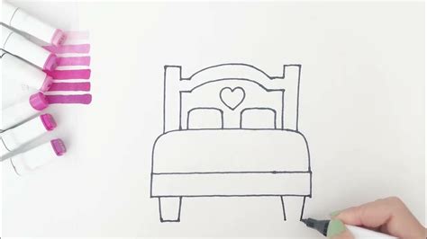 How to Draw A Bed | Easy drawing and coloring for Kids | Step by step drawing and coloring #art ...