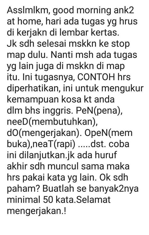 Tolong Ya Ka Buatin Kosa Kata Plisss Baca Dlu Ya Jangan Ngasal