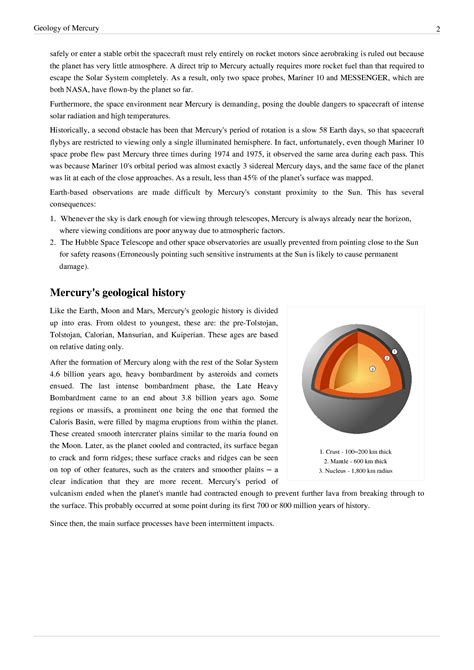 SOLUTION: Geology of Mercury - Studypool