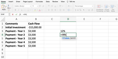 Excel Irr Formula How To Use Excel Irr Formula 49 Off