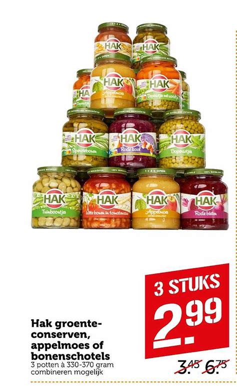 Hak Groente Conserven Appelmoes Of Bonenschotels Aanbieding Bij Coop