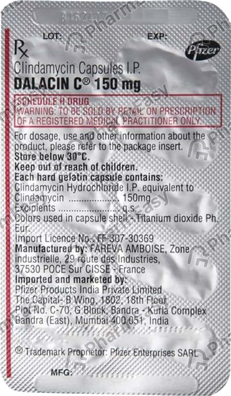 Dalacin C Mg Capsule Uses Side Effects Price Dosage