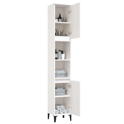 Dioche Armoire De Salle De Bain Blanc X X Cm Bois D Ing Nierie