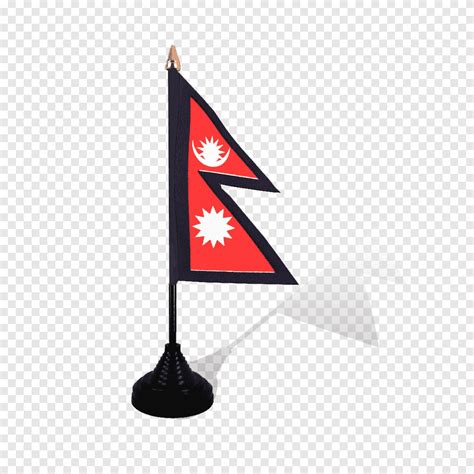 Nepal Flag Waving On A Flagpole On Transparent Background Off