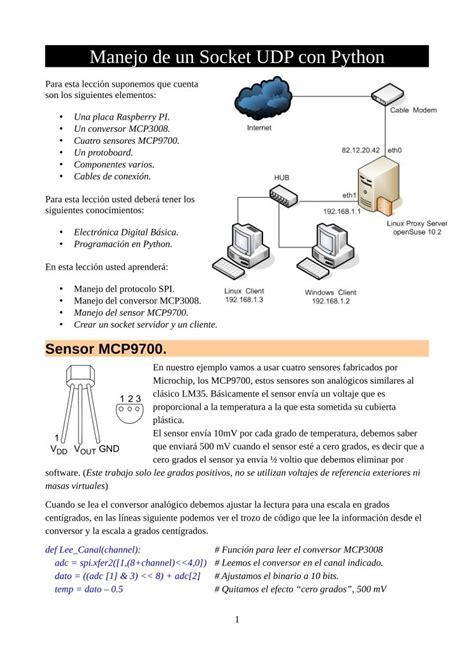 Pdf De Programación Manejo De Un Socket Udp Con Python