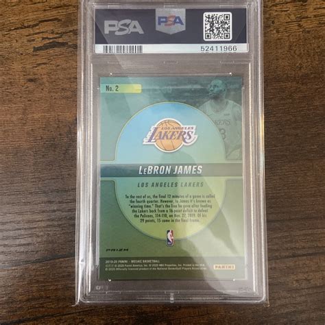 2019 20 Panini Mosaic LeBron James Center Stage 2 PSA 10 Gem Mint Card