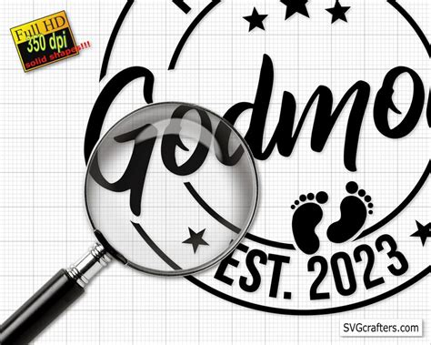 Promoted To Godmom Svg Png Baby Announcement Svg Established Etsy