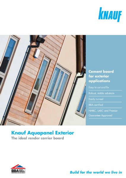 Knauf AQUAPANEL Cement Board Outdoor Brochure Knauf UK NBS Source