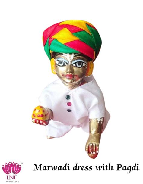 Material Cotton LADDU GOPAL JI MARWADI DRESS WITH PAGDI For Home At