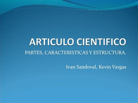 Articulo Cientifico Presentacion