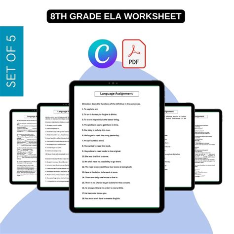 8th Grade Ela Worksheets Template Printable Pdf Word