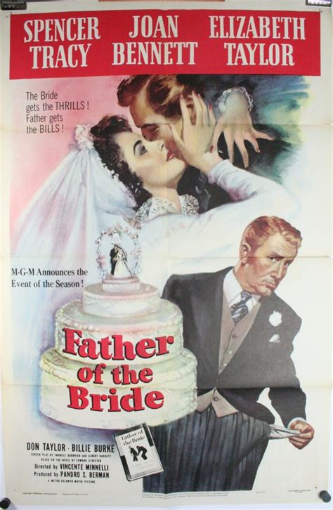 FATHER OF THE BRIDE, Original Elizabeth Taylor Classic 1 sheet Movie ...