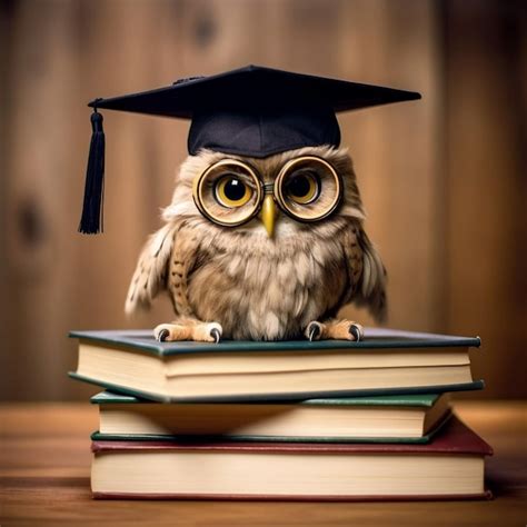 Premium Ai Image A Wise Owl Wearing A Graduation Cap And Glasses