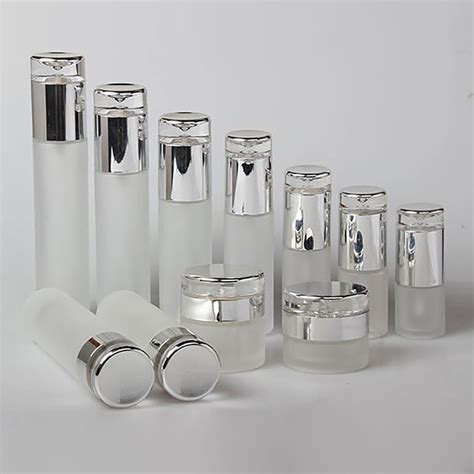 Luxury Frosted Body Lotion Glass Pump Bottle And Mist Spray Bottle With Uv Silver Lid 80ml