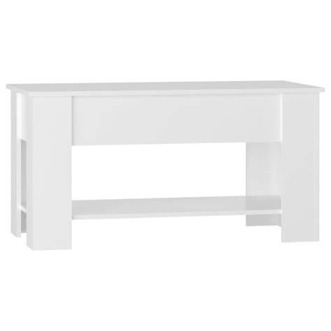 Zerodis Table Basse Blanc Brillant X X Cm Bois D Ing Nierie