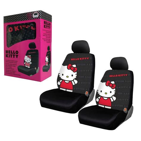 New Sanrio Hello Kitty Core Car Truck 2 Front Seat Covers With Headrest Covers With Box