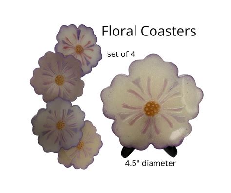 Resin Art Coaster Set: Floral Coasters - MOY Resin Envy