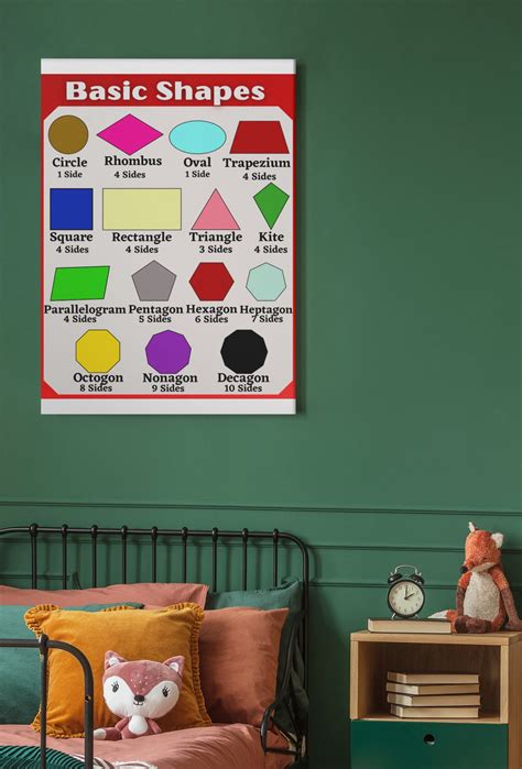 Shapes Poster INSTANT DOWNLOAD Educational Poster Printable Wall Art ...