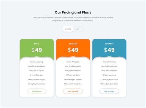 Premium PSD Minimal Creative Pricing Table