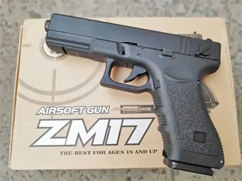 Іграшковий пістолет ZM17, Glok 17, на пульках, з запобіжником, затворна ...