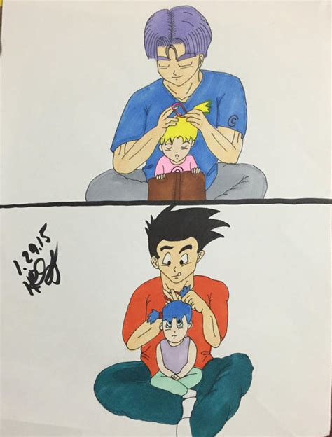 Trunks And Goten Father Daughter Moments By Trunkims On Deviantart