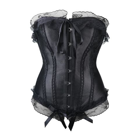 New Steel Boned Jacquard Corset Lace Vintage Overbust Waist Trainer