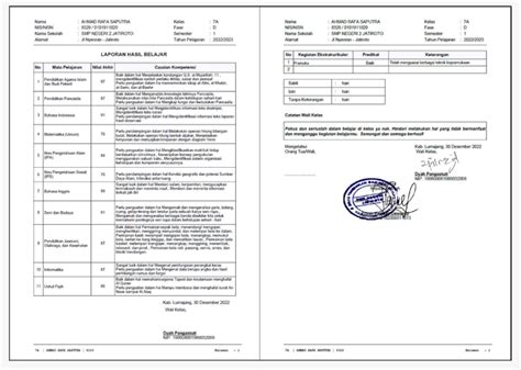 Cara Cetak Hasil Rapor Dalam E Rapor Kurikulum Merdeka Laman 2 Dari 3