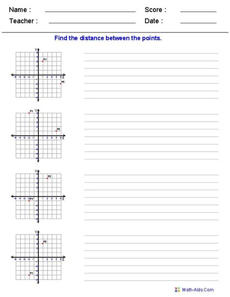 Distance Formula Worksheets | Geometry worksheets, Distance ... - Worksheets Library