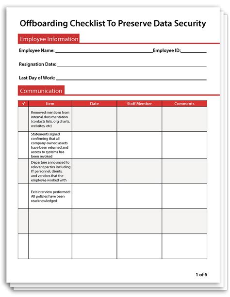 Offboarding Checklist Template Word